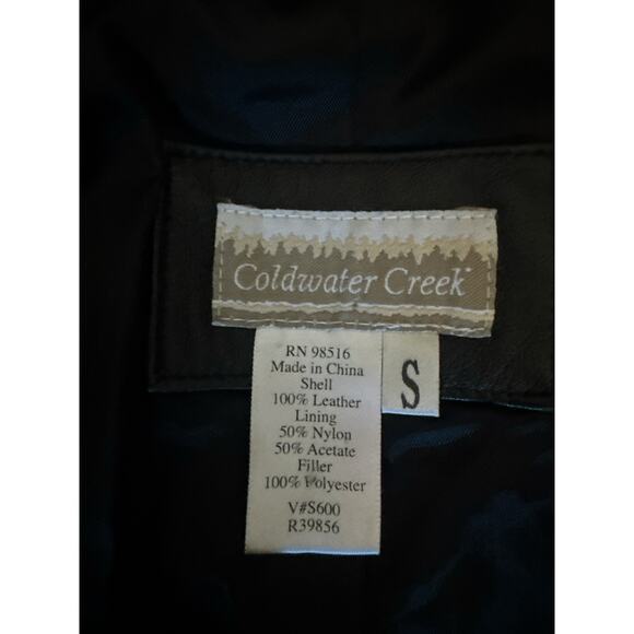 Coldwater Creek Leather Jacket | Tan Zip Front Quilted Classic Style | Size S - Picture 6 of 6